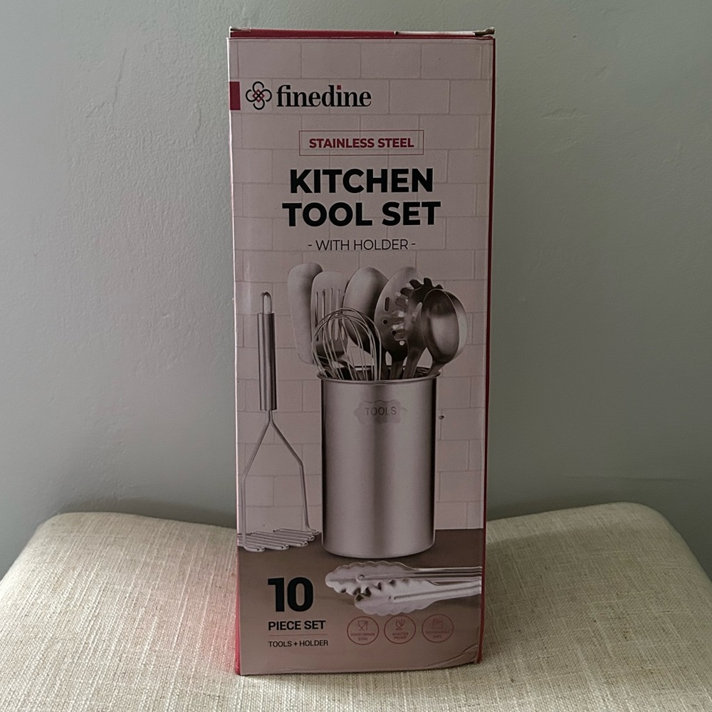 FineDine-StainlessSteel Kitchen Utensils 10-piece premium tools! BRAND NEW! 🔥